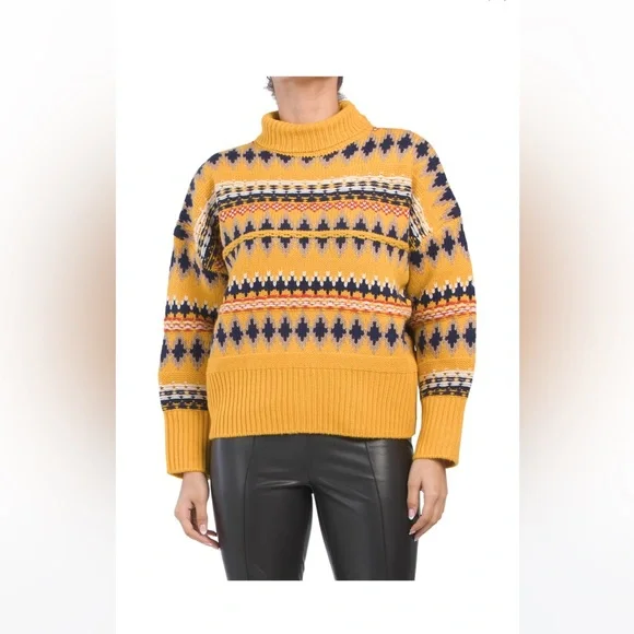 NWT RAG & BONE Willow Fair Isle wool turtleneck sweater $475. - Picture 2 of 8